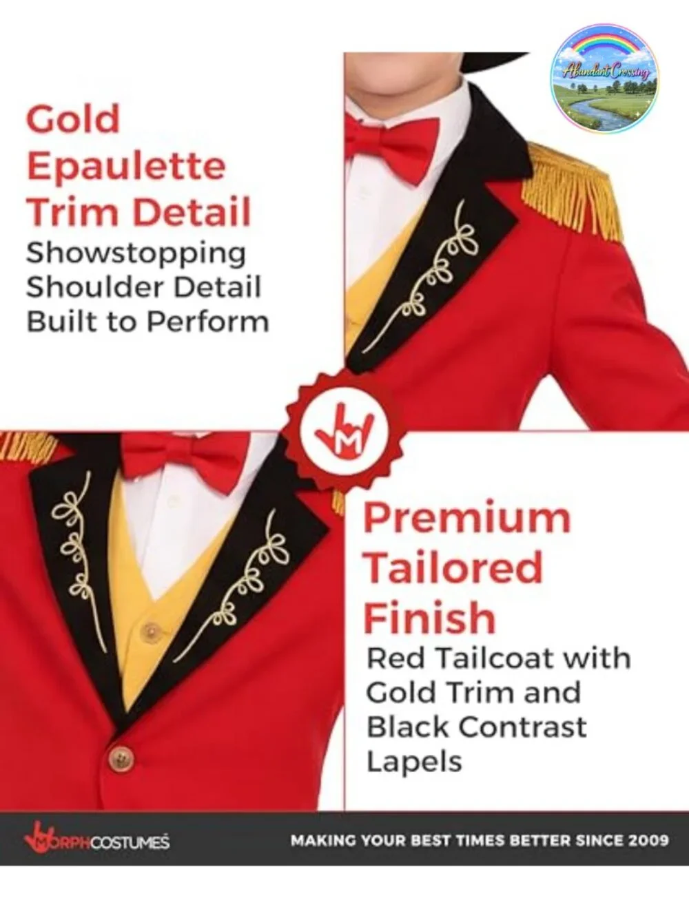 Kids Ringmaster Costume Set Tailcoat Top Hat Pants